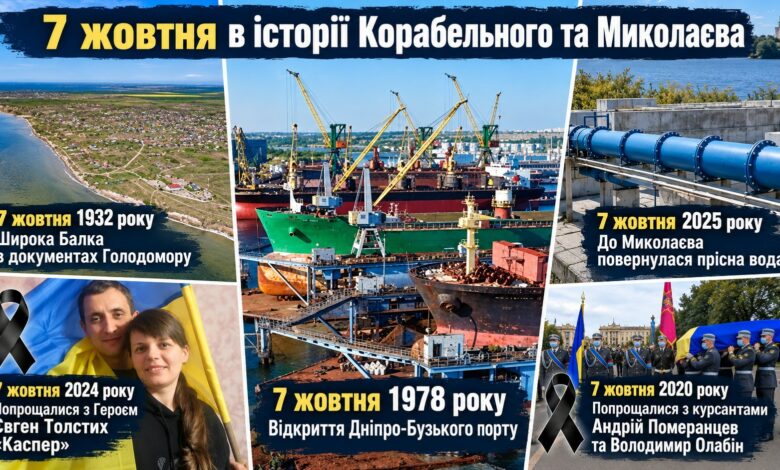Порт МГЗ, репресії у Широкій Балці та прісна вода: чим запам'яталося 7 жовтня у Миколаєві