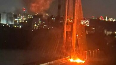 Південний міст у Києві, який повторно атакували російські безпілотники