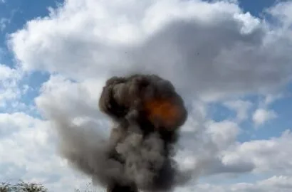 Ворожа міна на польовій дорозі неподалік Снігурівки