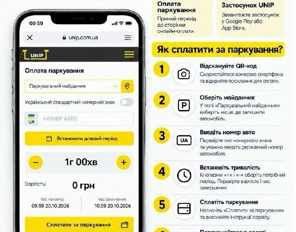 Оплата платного паркування в Миколаєві через сервіс UNIP