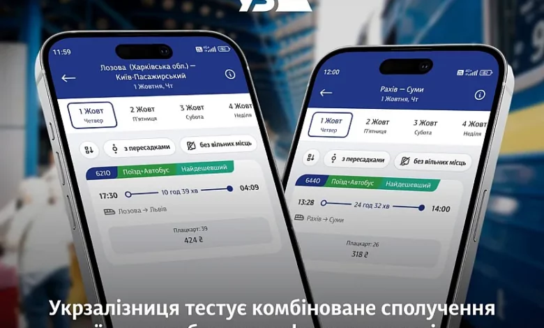 Комбіновані перевезення Укрзалізниці поїздом та автобусом на прифронтових маршрутах