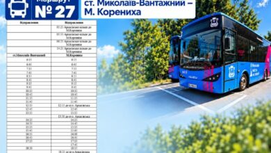 Оновлений графік автобусного маршруту № 27 у Миколаєві