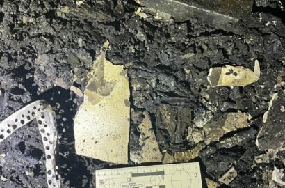 Пошкоджене внаслідок підпалу відділення банку в Миколаєві