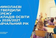 Мережа комунальних закладів освіти Миколаєва на 2026/2027 навчальний рік