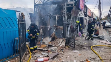 Наслідки російського ракетного удару по ринку в Лозовій