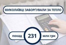 Заборгованість споживачів за теплопостачання перед ОКП «Миколаївоблтеплоенерго»