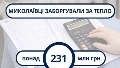 Заборгованість споживачів за теплопостачання перед ОКП «Миколаївоблтеплоенерго»