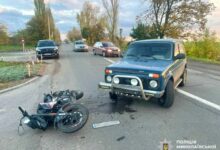 ДТП за участю автомобіля ВАЗ 212140 та мотоцикла Bajaj B97 у Первомайську