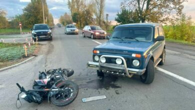 ДТП за участю автомобіля ВАЗ 212140 та мотоцикла Bajaj B97 у Первомайську
